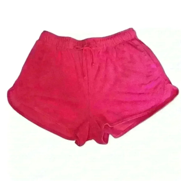 Wild Fable Hot Pink Terrycloth Elastic Waistband Shorts w Pockets Size Large - Picture 1 of 10